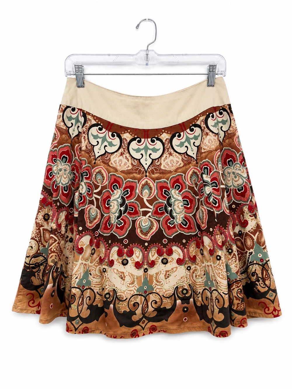 Mixit Cotton Pattern Mini Skirt Boho Size 12 A-Line